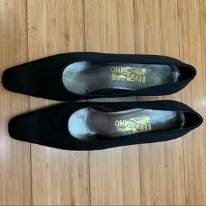 Salvatore Ferragamo fabric kitten heels 10 AA